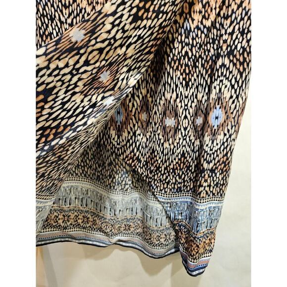 Nic + Zoe Faux Wrap Skirt Midi Moroccan Print Elastic Waist Women's Petite Large - Picture 4 of 9